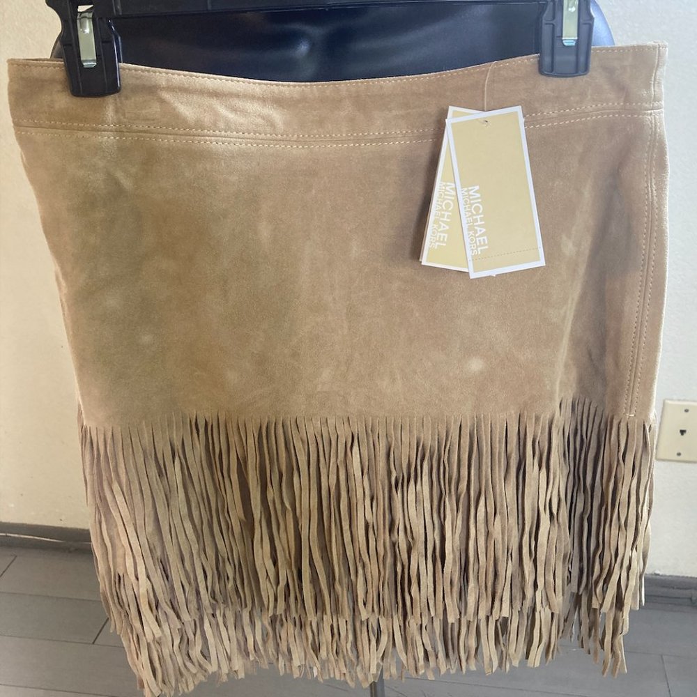 Michael Kors Suede Fringe Skirt